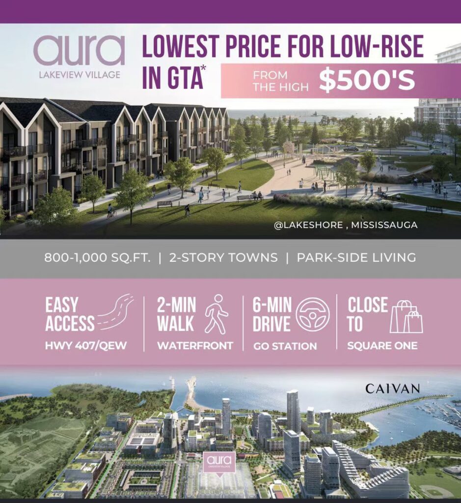 LOWEST PRICE FOR LOW RISE IN GTA
